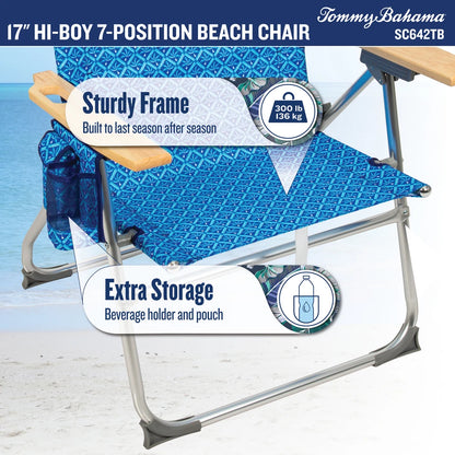 Tommy Bahama Hi-Boy Beach Chair - Light Blue