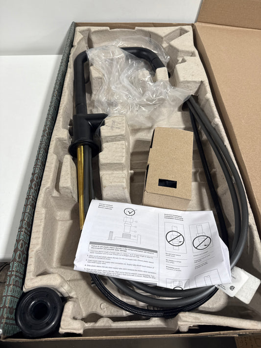 Brizo 63065LF-LHP Odin 1.8 GPM Single Hole Pull Down Kitchen Faucet with Square Spout - Less Handle Matte Black