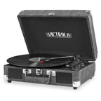 Victrola - Journey Bluetooth Suitcase Record Player with 3-speed Turntable - (Grey) - *Headphones & Tech Accessories
