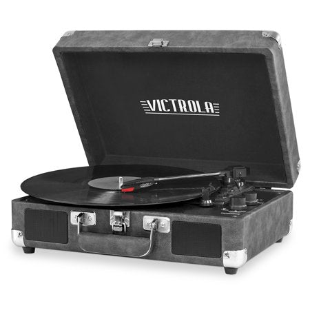 Victrola - Journey Bluetooth Suitcase Record Player with 3-speed Turntable - (Grey) - *Headphones & Tech Accessories