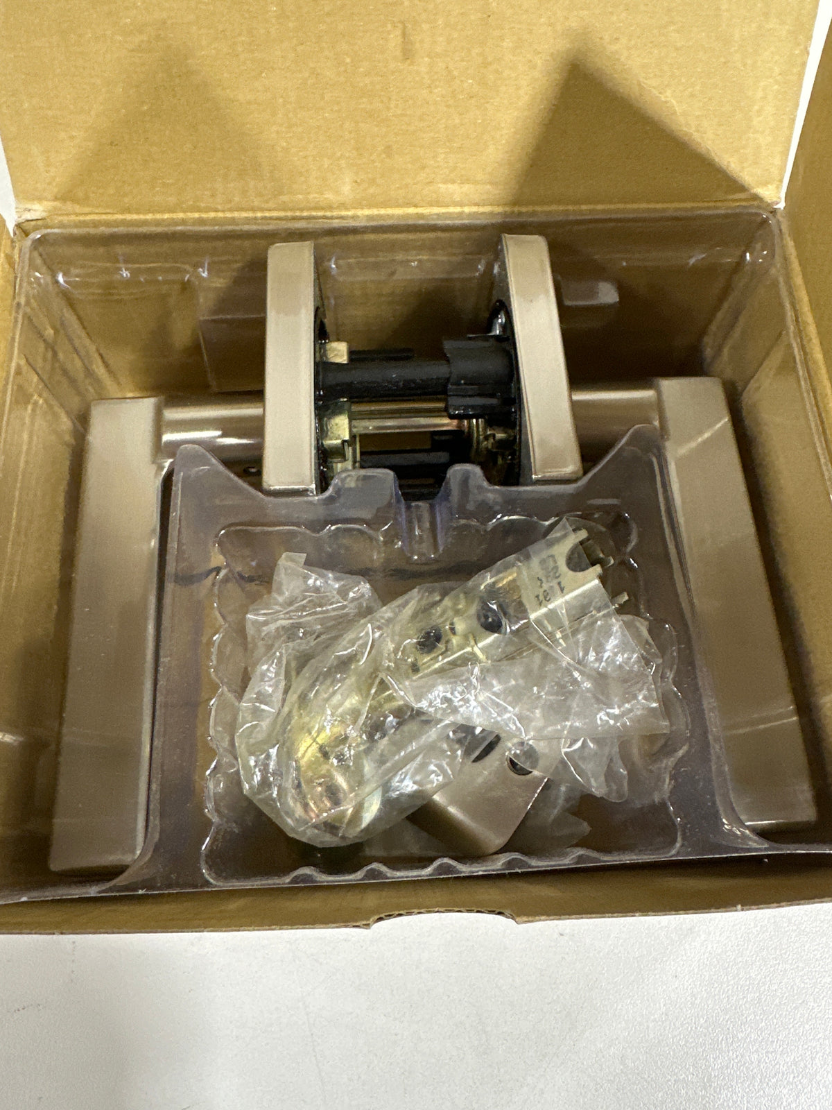 Kwikset 730HFLSQTV1 Halifax Privacy Door Lever Set with Square Rose Satin Nickel
