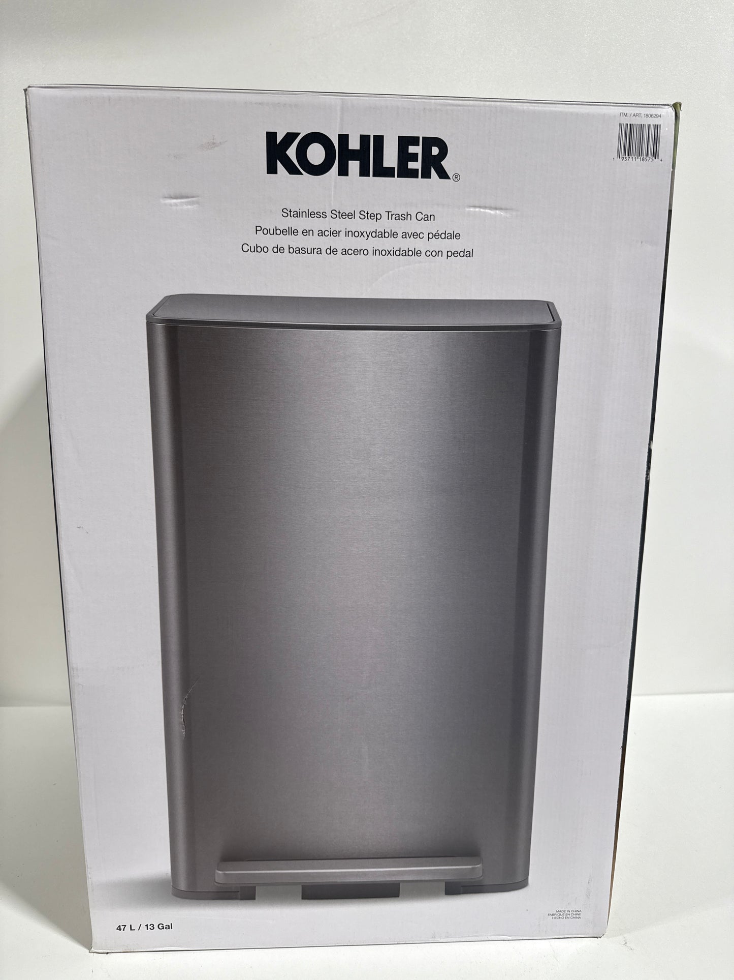 Dent Kohler 47L Step Trash Can