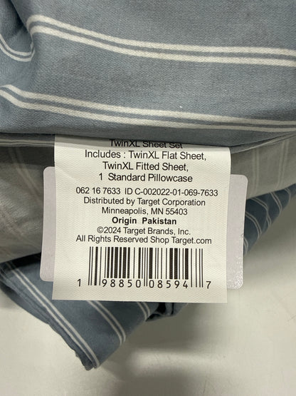 Twin/Twin XL 400 Thread Count Performance Sheet Set Blue Stripe - Threshold