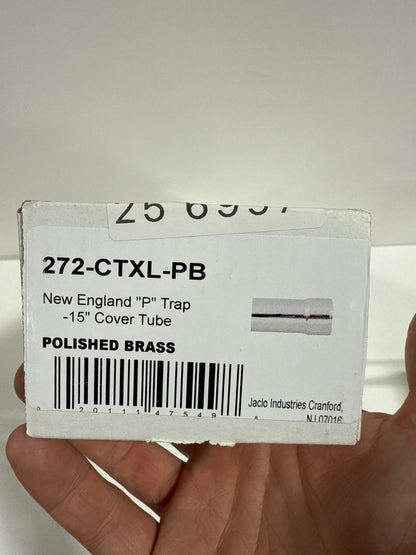 Jaclo 272-CTXL-PB Cover Tube for New England Style "P" Trap, 15", Polished Brass