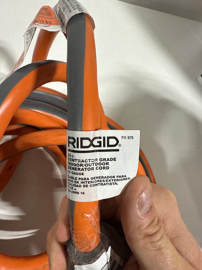 25 Ft. 10/4 Heavy Duty Outdoor L14-30 Amp Generator Extension Cord with Lighted End, Orange/Grey