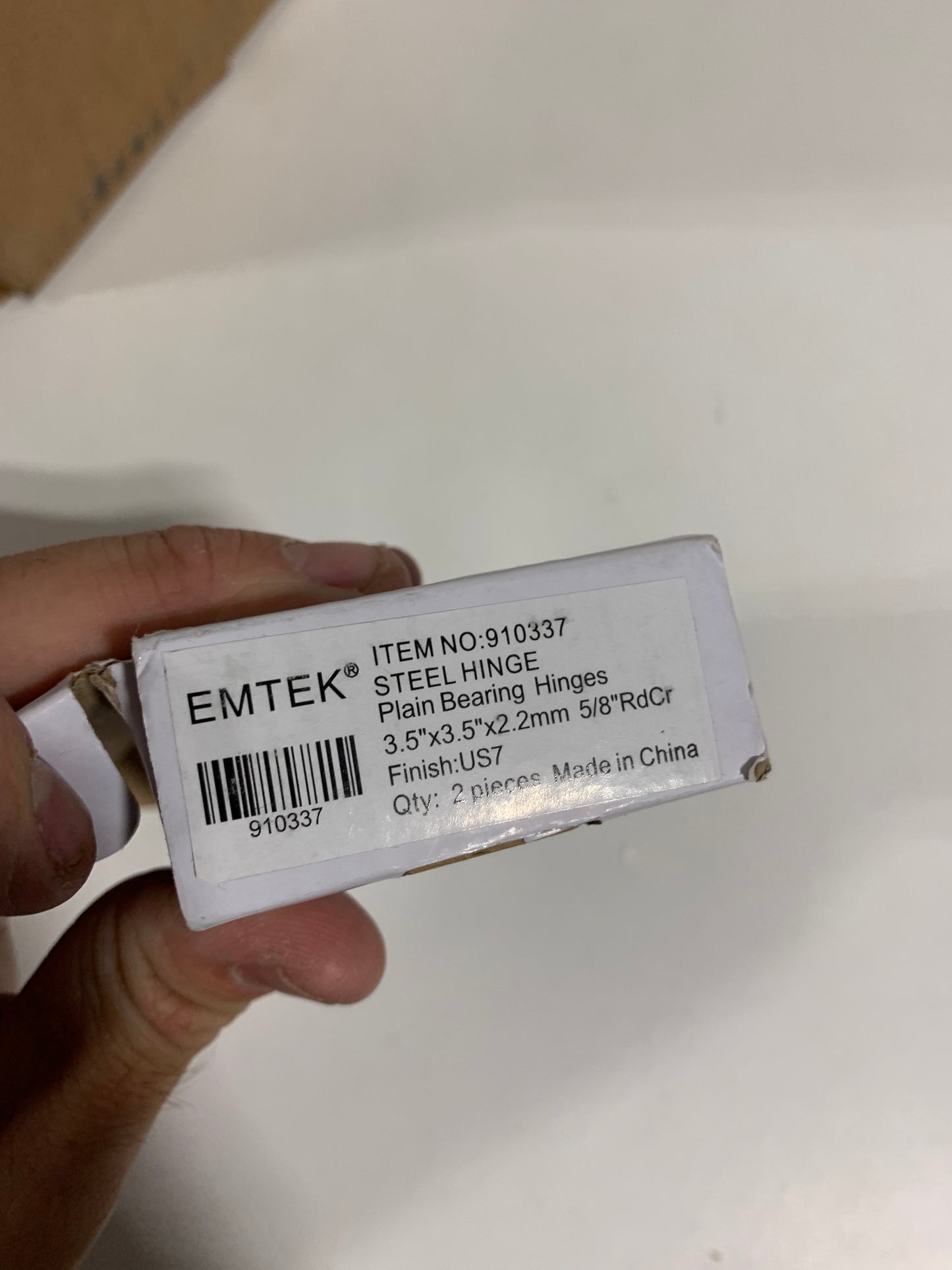 8 x Emtek 91033 3.5" x 3.5" Plain Bearing 5/8" Radius Corners Mortise Hinge - Pair, French Antique