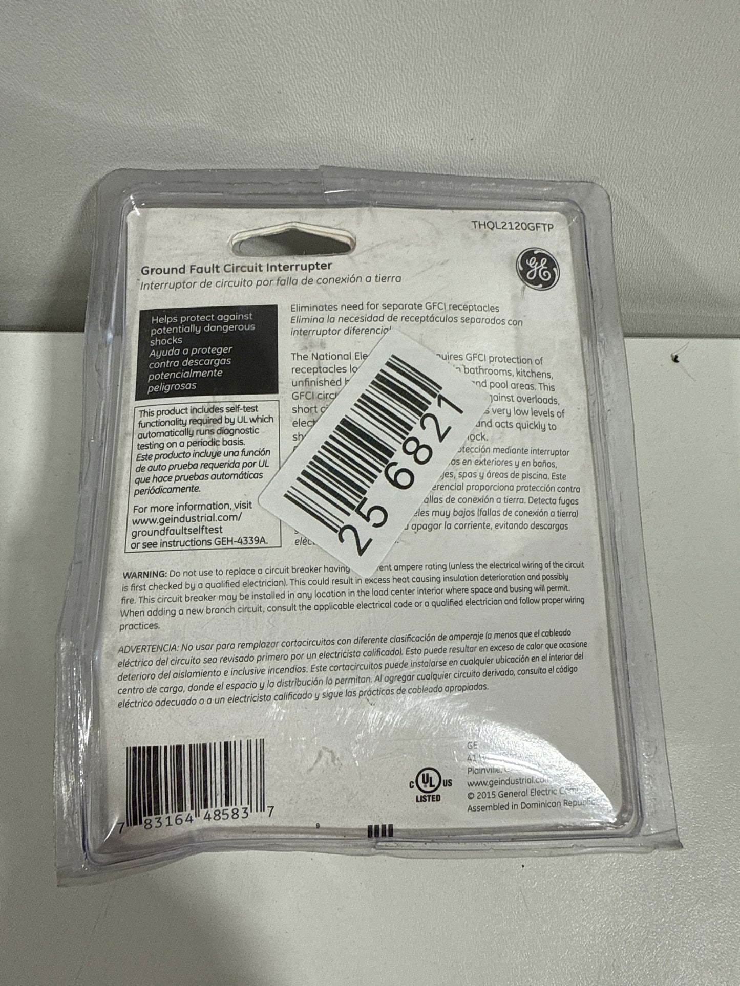 GE 20 Amps Ground Fault 2-Pole Circuit Breaker W/Self Test