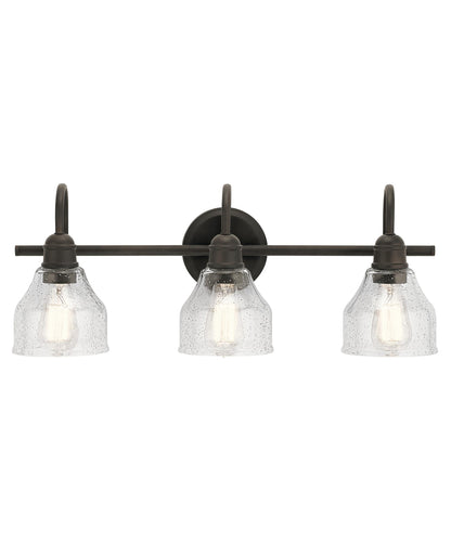 Kichler Avery 24’’ Vanity Bath Light in Olde Bronze® Vintage 3-Light Bathroom Wall Mount Fixtured with Clear Seeded