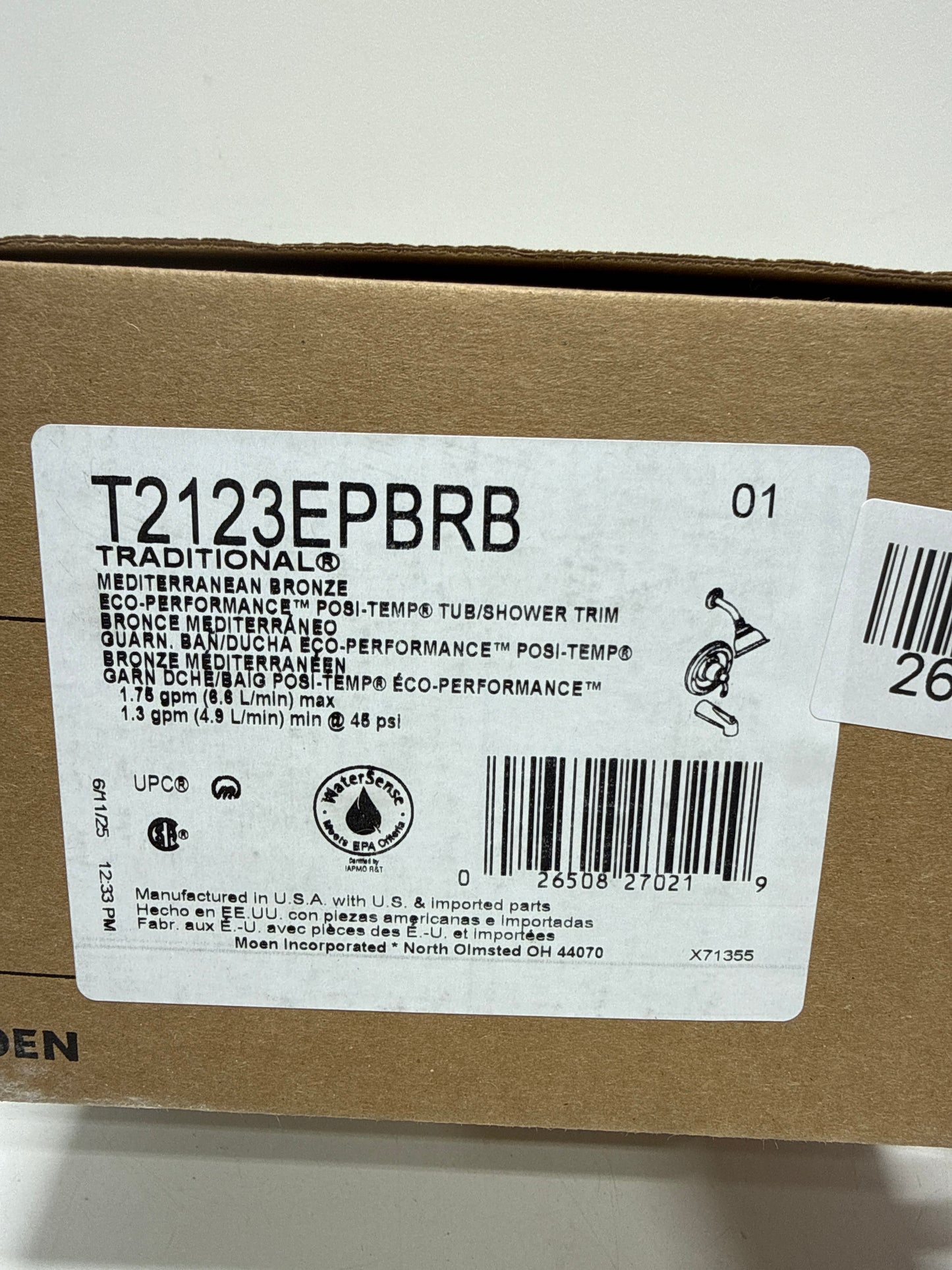 Scratch Moen Traditional Mediterranean Bronze Posi-Temp(R) Tub/Shower