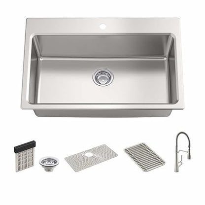 See Desc Kohler All-in-One Sink Combo with Vibrant Stainless Faucet - *Plumbing