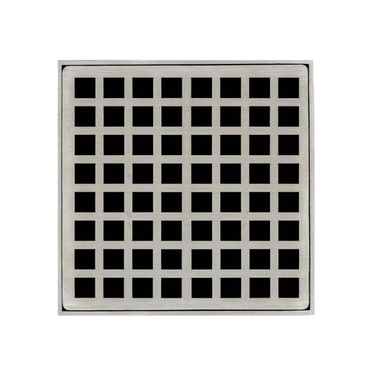 Infinity Drain QS 5 Squares 5" Drain Grate Only for Select Infinity Drain Center Drains Satin Stainless