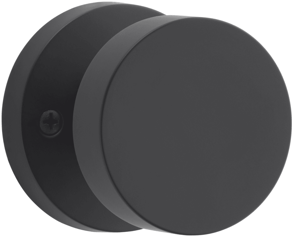 Baldwin Contemporary One-Sided Surface Mount Dummy Door Knob with Round Rosette - Satin Black - HDCONCRR190