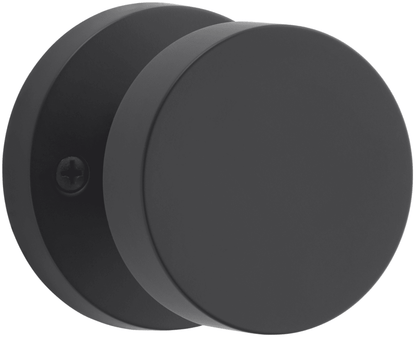 Baldwin Contemporary One-Sided Surface Mount Dummy Door Knob with Round Rosette - Satin Black - HDCONCRR190