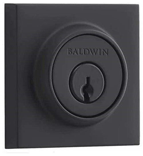 Baldwin DC.CSD Contemporary Square Standard C Keyway Double Cylinder Keyed Entry Deadbolt Satin Black - *Tools Hardware