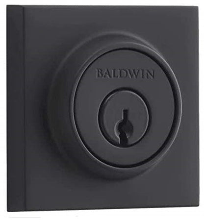 Baldwin DC.CSD Contemporary Square Standard C Keyway Double Cylinder Keyed Entry Deadbolt Satin Black - *Tools Hardware