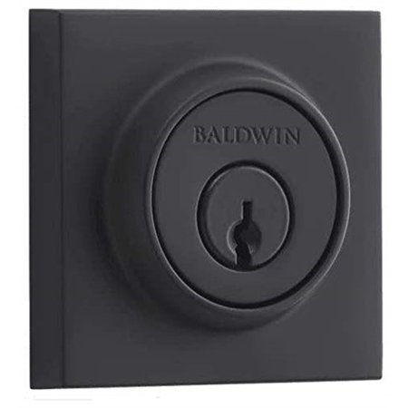 Baldwin Reserve SCCSD190 Single Cylinder Contemporary Square Deadbolt with 6AL Latch and Dual Strike Satin Black Finish