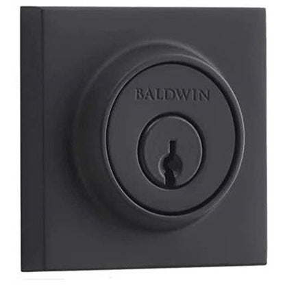Baldwin Reserve SCCSD190 Single Cylinder Contemporary Square Deadbolt with 6AL Latch and Dual Strike Satin Black Finish