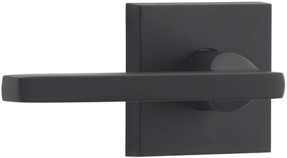 Baldwin PV.SQU.CSR Square Privacy Lever Set with Contemporary Square Rose Satin Black