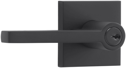 Baldwin En.Squ.Csr Square Single Cylinder Keyed Entry Door Lever Set - Black