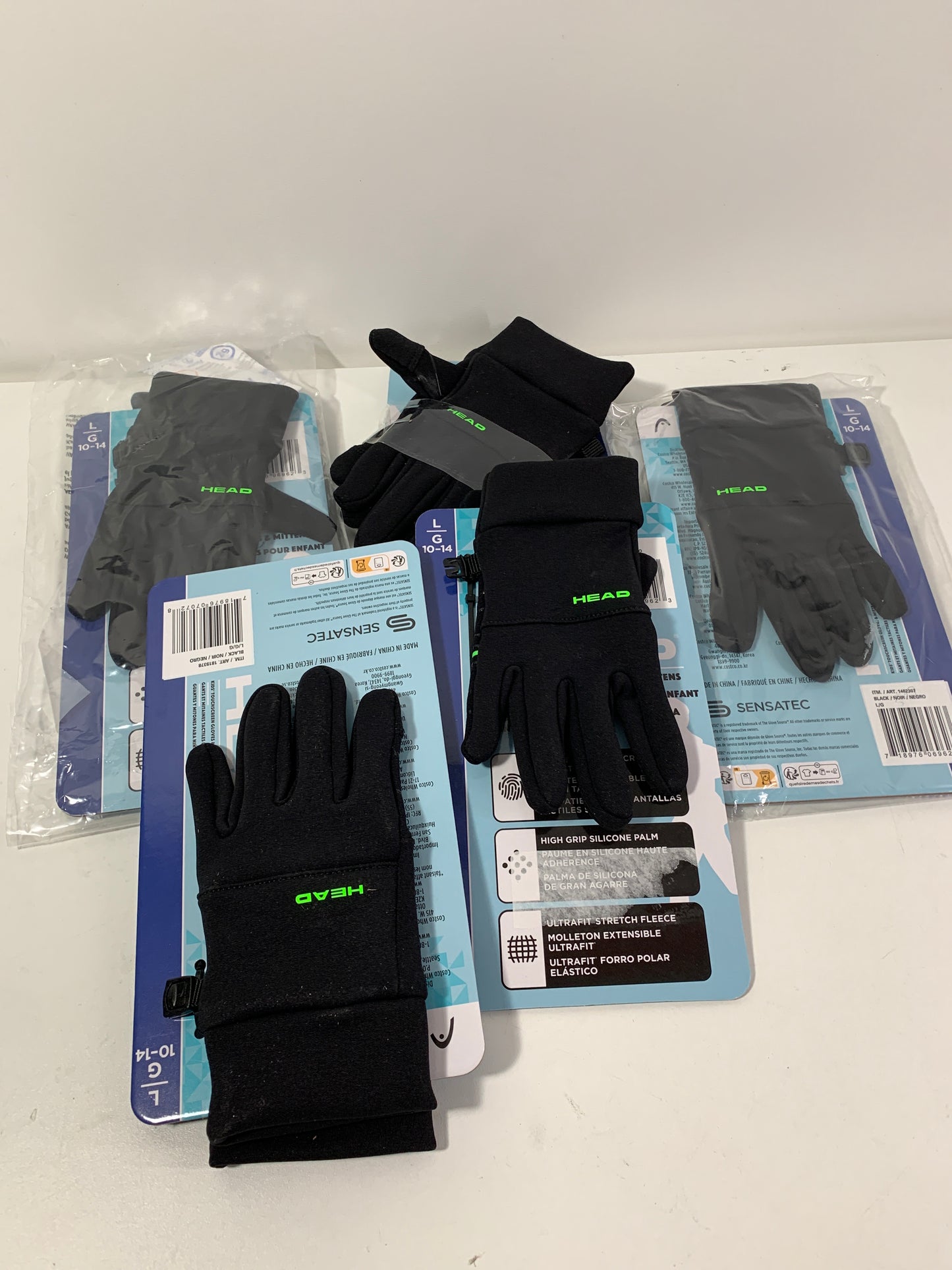 5 Pairs - HEAD Kids’ Touchscreen Gloves L 10-14