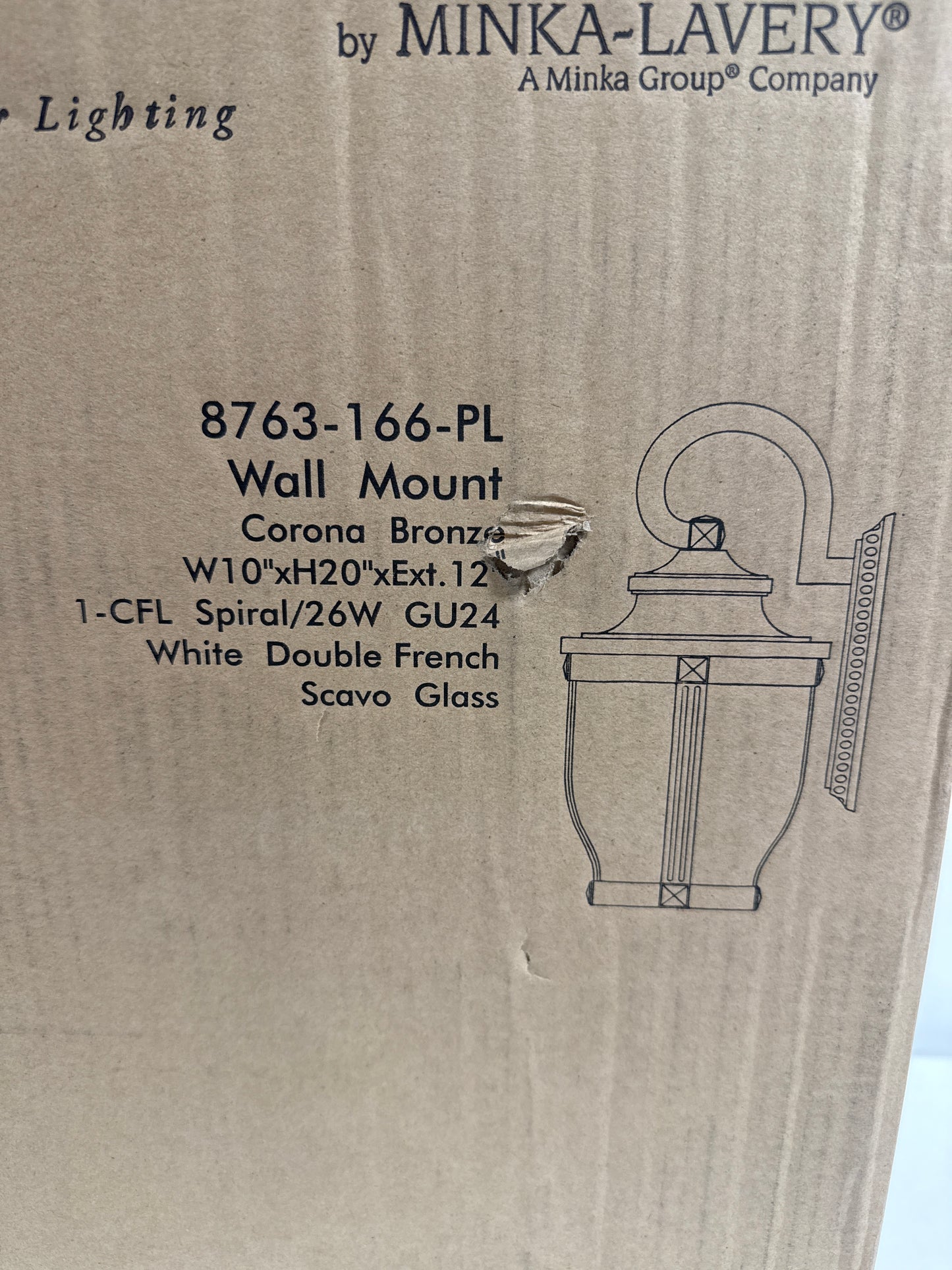 Minka Lavery Merrimack 20 Inch Tall 3 Light Outdoor Wall Light Merrimack - 8763-166-PL - Traditional