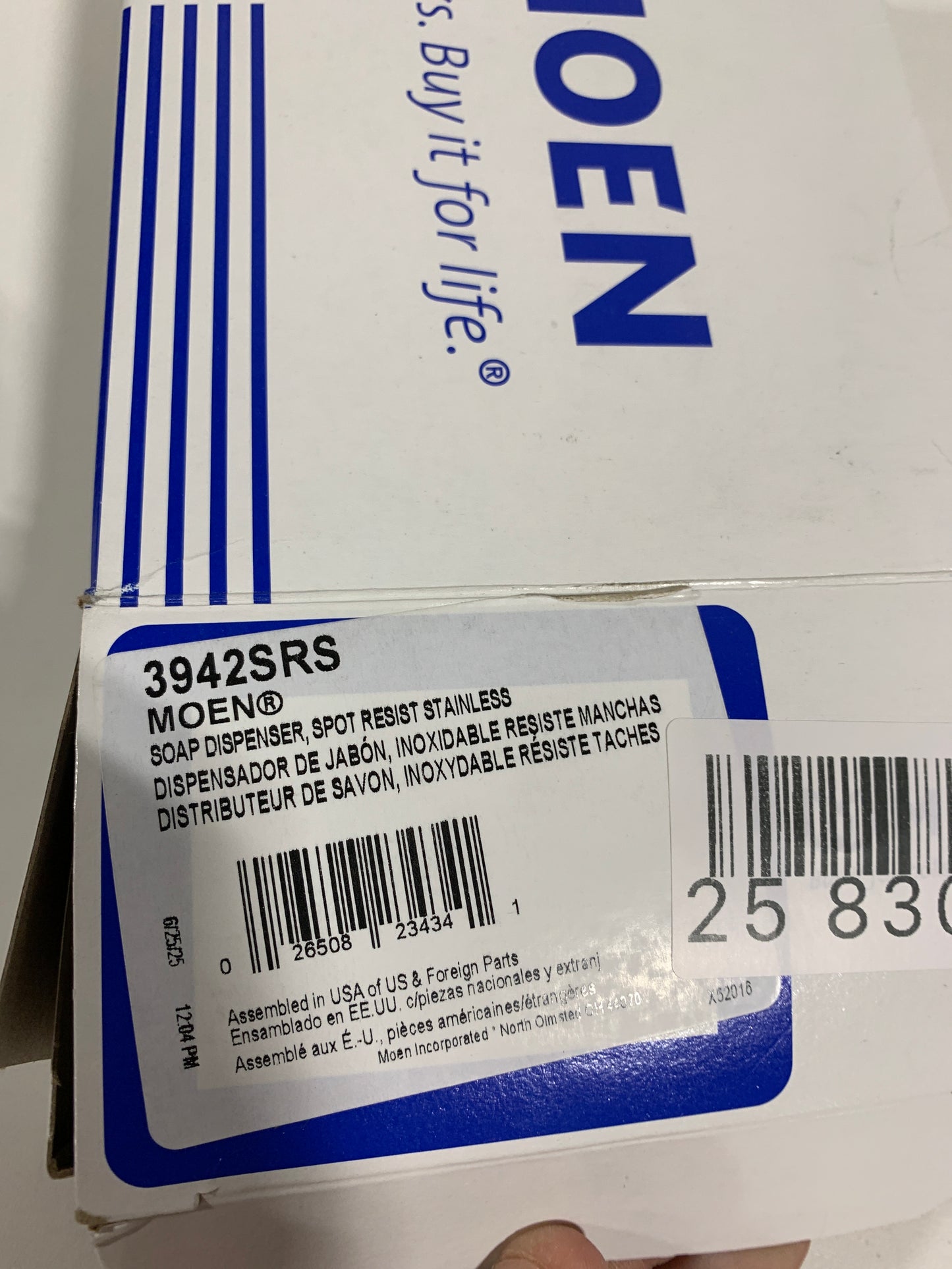 Scratch Moen Soap/Lotion Dispenser in Spot Resist Stainless (3.13 in.)