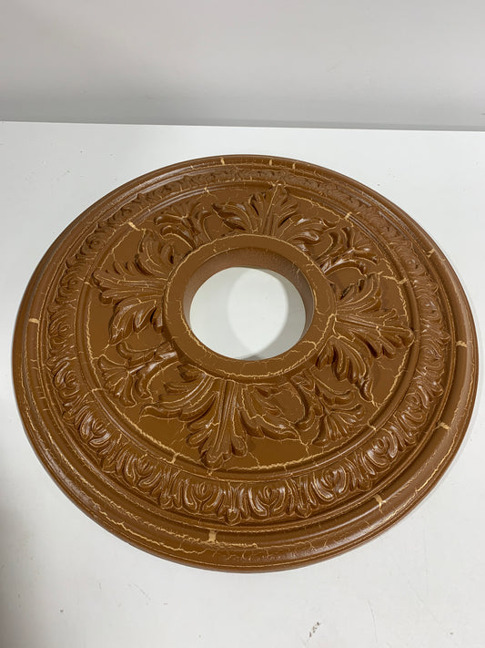 Ekena Millwork CM15BARBC Baltimore Ceiling Medallion, 15 3/8"OD x 4 1/4"ID x 1 1/2"P, Hand-Painted Root Beer Crackle