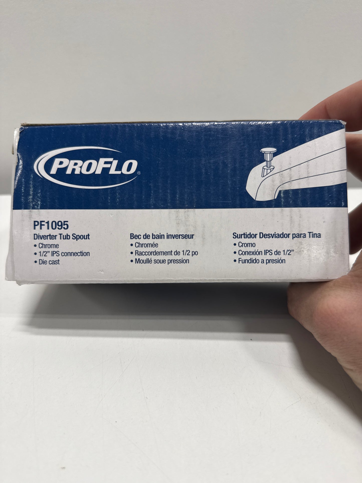 Proflo Pf1095 5 Integrated Diverter Tub Spout - Chrome