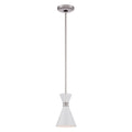 Kovacs P1821-44F Conic 1 Light 5-1/2’’ Wide Mini Pendant with Glitter Gloss White Steel - *Lighting & Electrical