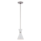 Kovacs P1821-44F Conic 1 Light 5-1/2’’ Wide Mini Pendant with Glitter Gloss White Steel - *Lighting & Electrical