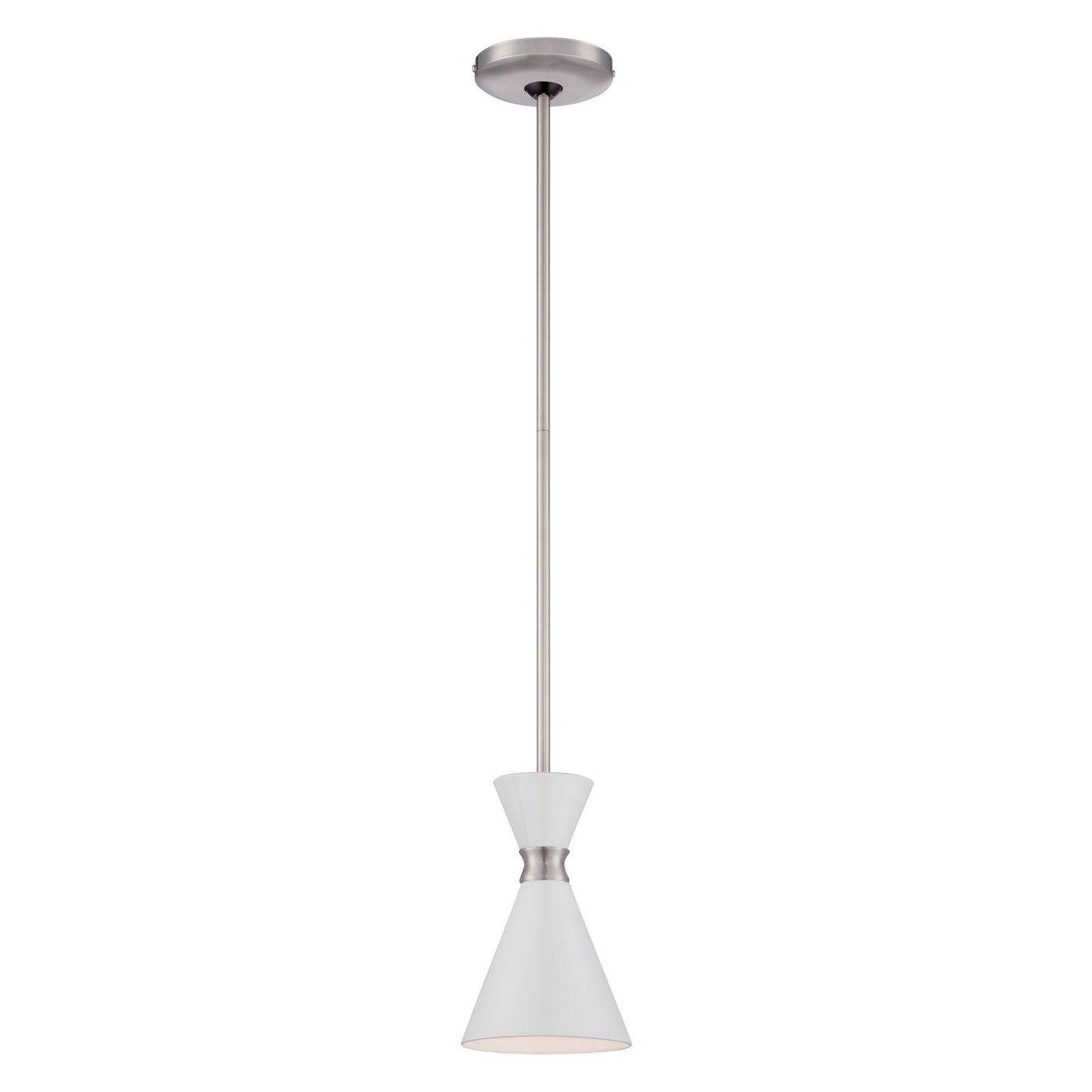 Kovacs P1821-44F Conic 1 Light 5-1/2" Wide Mini Pendant with Glitter Gloss White Steel