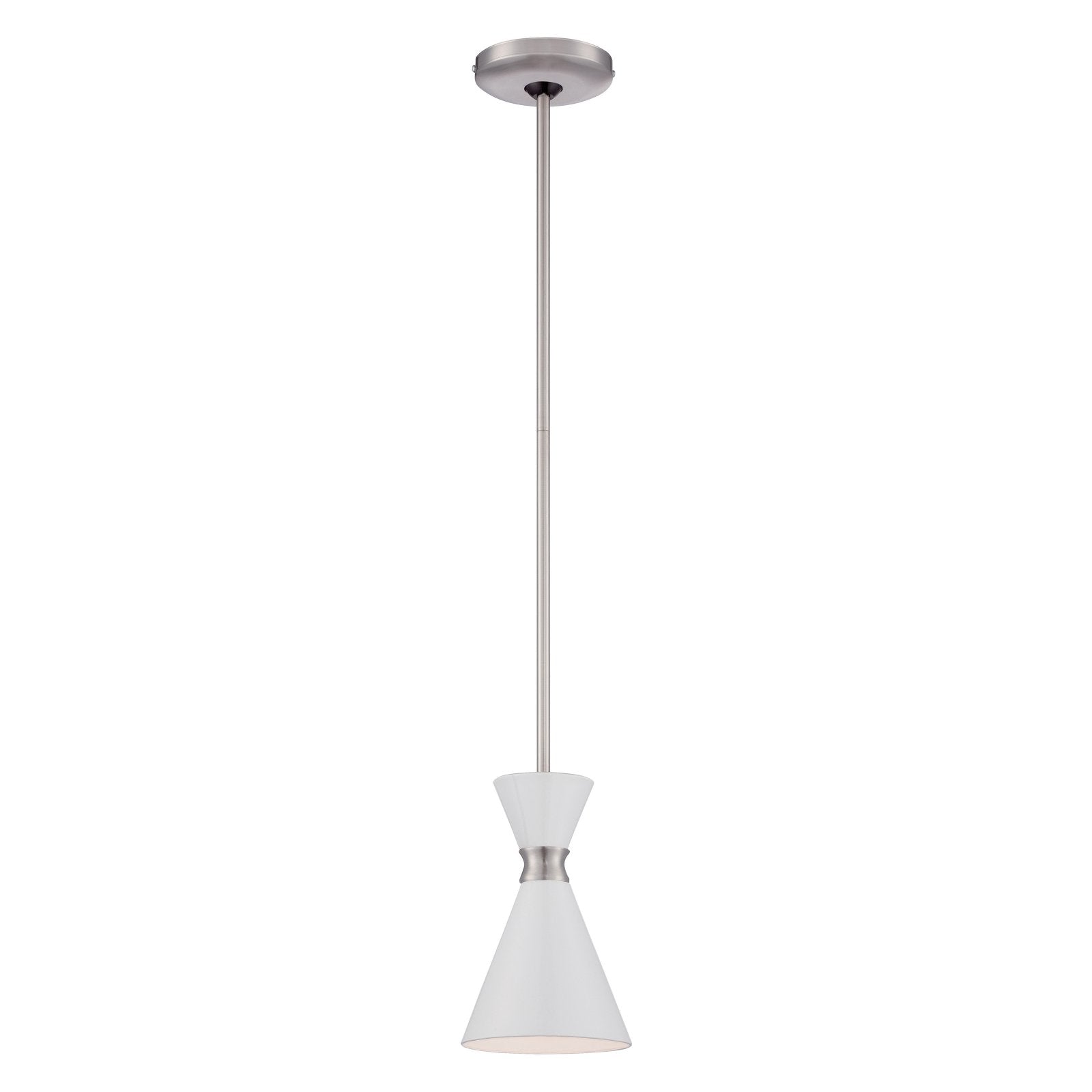 Kovacs P1821-44F Conic 1 Light 5-1/2’’ Wide Mini Pendant with Glitter Gloss White Steel - *Lighting & Electrical