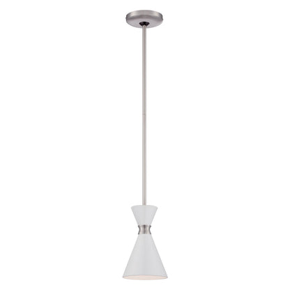 Kovacs P1821-44F Conic 1 Light 5-1/2" Wide Mini Pendant with Glitter Gloss White Steel
