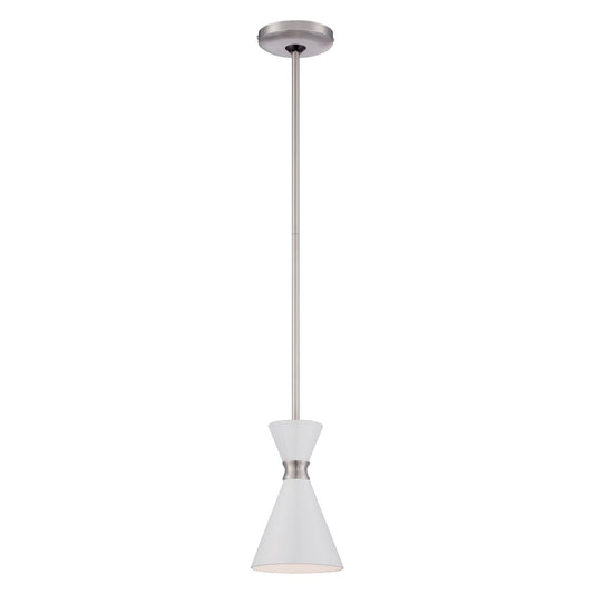 Kovacs P1821-44F Conic 1 Light 5-1/2" Wide Mini Pendant with Glitter Gloss White Steel