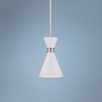 Kovacs P1821-44F Conic 1 Light 5-1/2" Wide Mini Pendant with Glitter Gloss White Steel