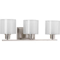 Brushed Nickel Three Light Bath Bracket from the Invite Collection