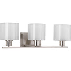 Brushed Nickel Three Light Bath Bracket from the Invite Collection
