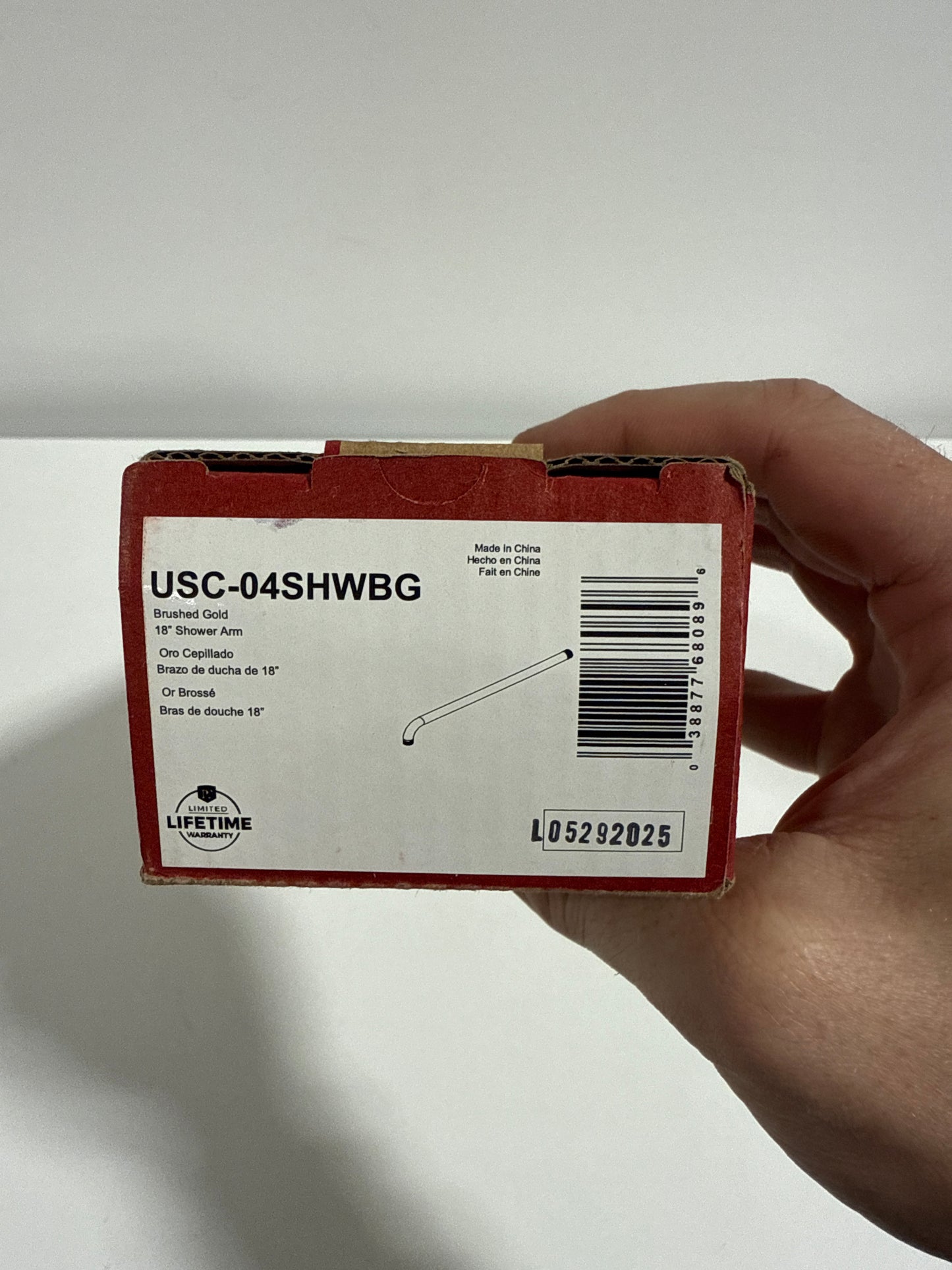 Pfister USC-04SHW Universal 18" Straight Shower Arm Brushed Gold Bath