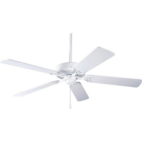 AirPro 52 in. Indoor White Transitional Ceiling Fan Included Great Room and Living Room Downrod Mount Included