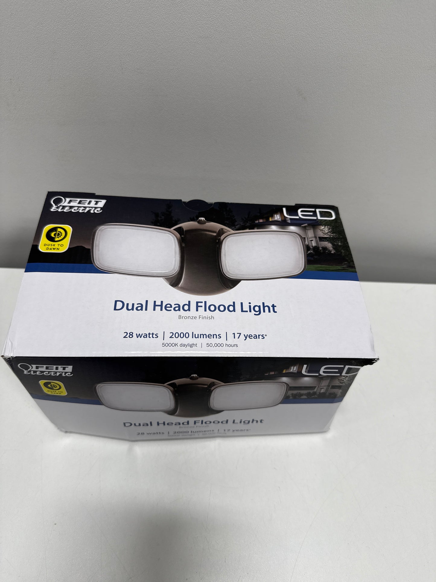 Feit LED Dusk to Dawn Hardwired LED Bronze Security Floodlight