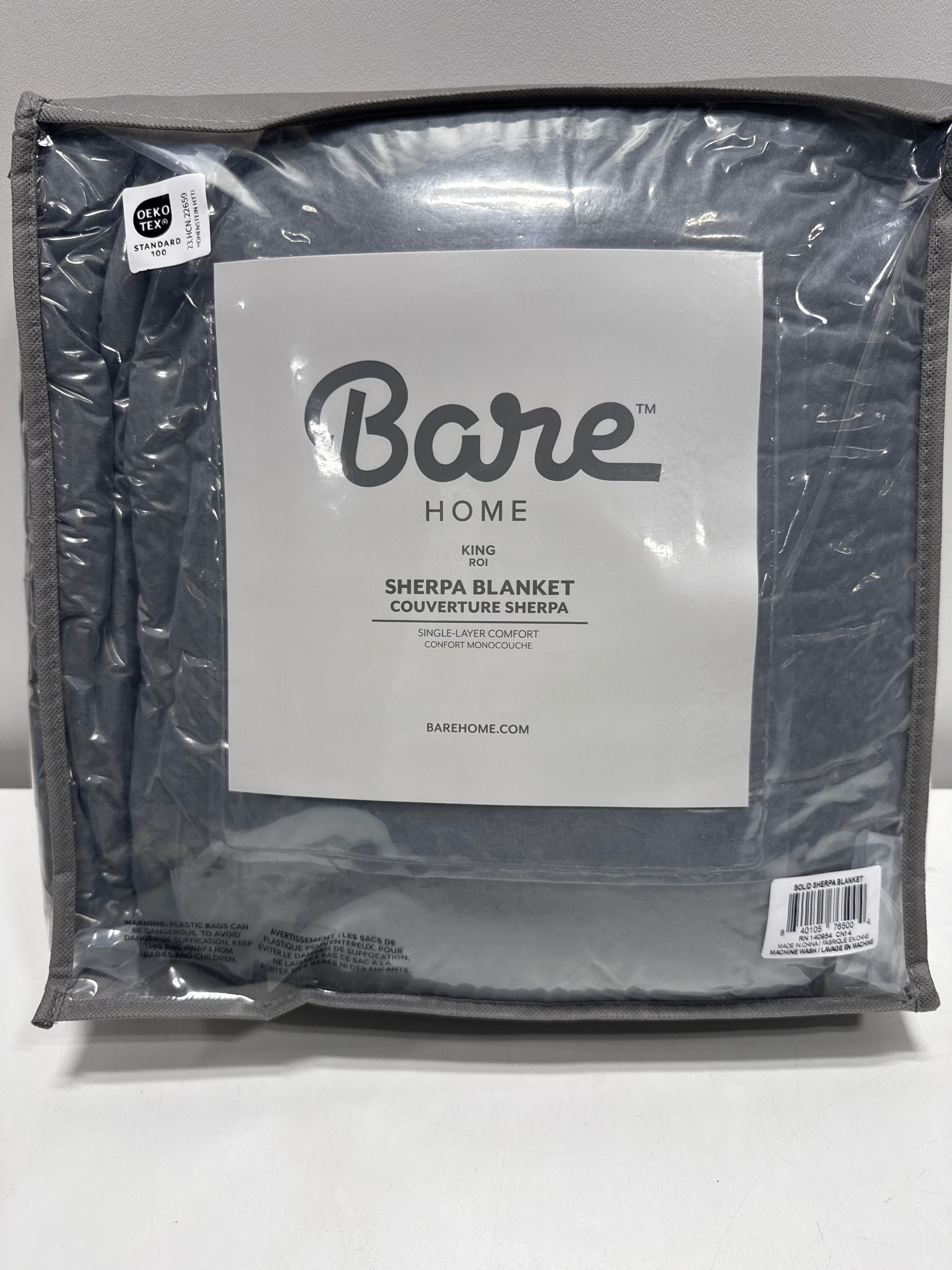 Bare Home Faux Shearling Blanket - King Size - Blanket for Bed, Sofa, Couch, Camping, Travel, and Gifts - Warm & Lightweight