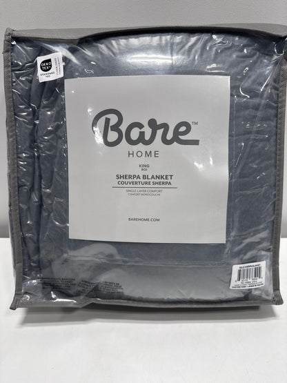 Bare Home Faux Shearling Blanket - King Size - Blanket for Bed, Sofa, Couch, Camping, Travel, and Gifts - Warm & Lightweight