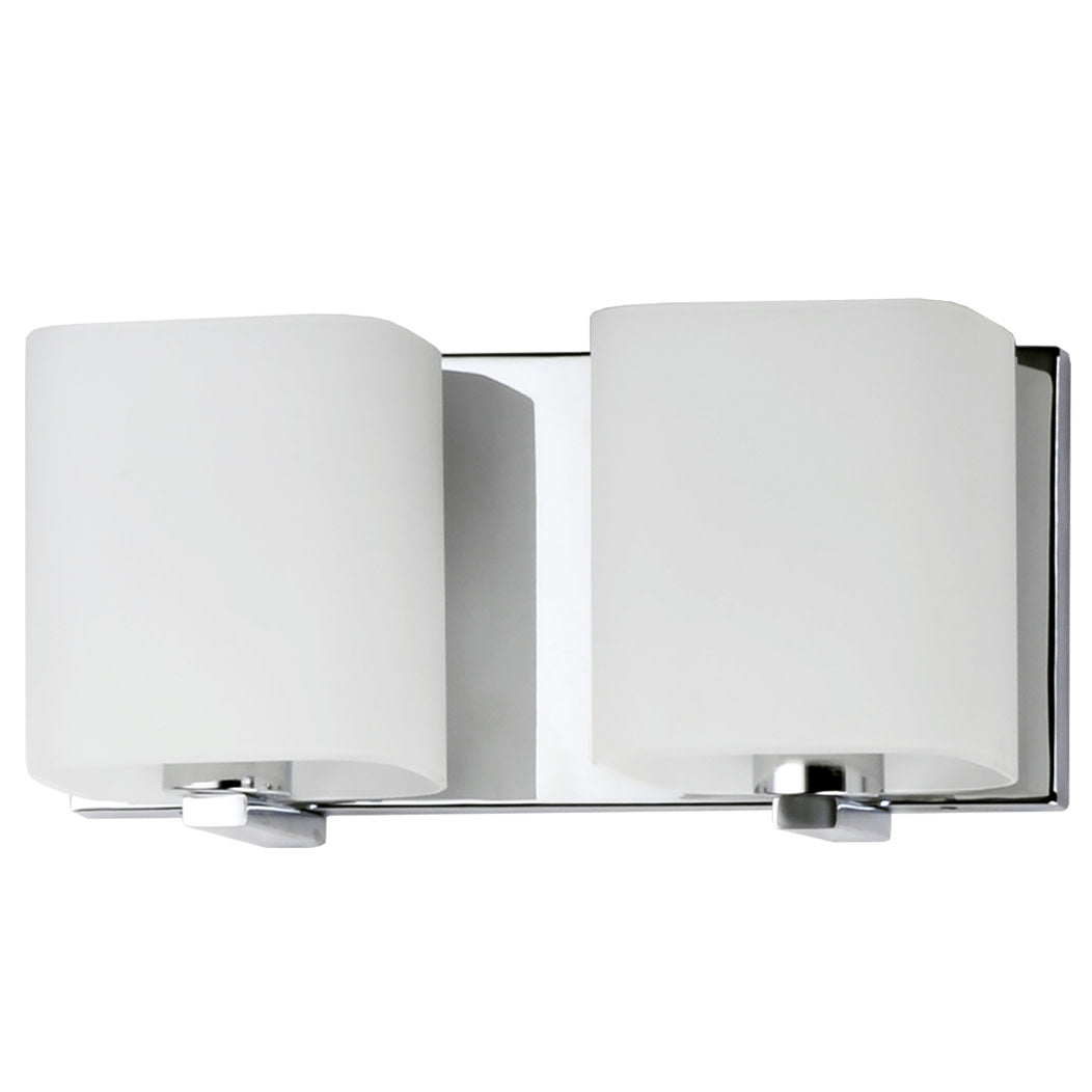 Maxim Lighting Wrap 2-Light Bath Vanity Light | Polished Chrome Finish | Satin White Glass Shade | Bathroom Vanity Light | 11252SWPC