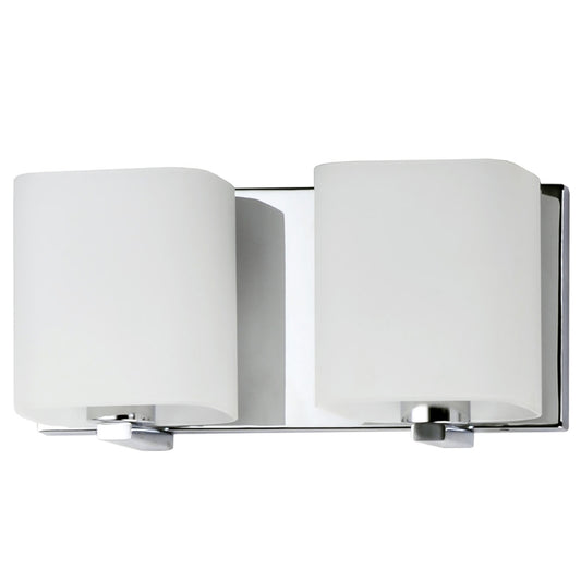 Maxim Lighting Wrap 2-Light Bath Vanity Light | Polished Chrome Finish | Satin White Glass Shade | Bathroom Vanity Light | 11252SWPC