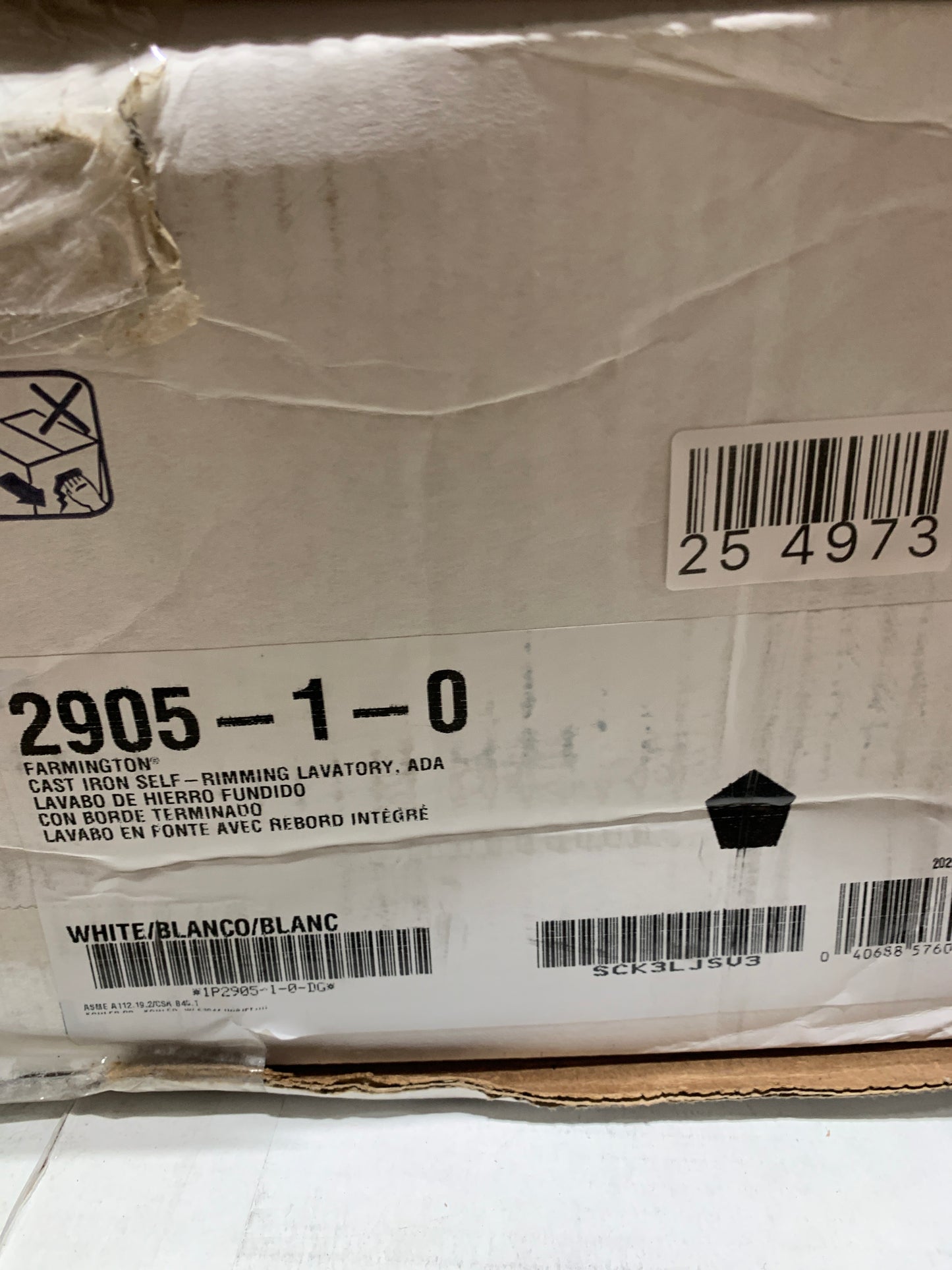 KOHLER K-2905-1-0 Farmington Self-Rimming Lavatory, White