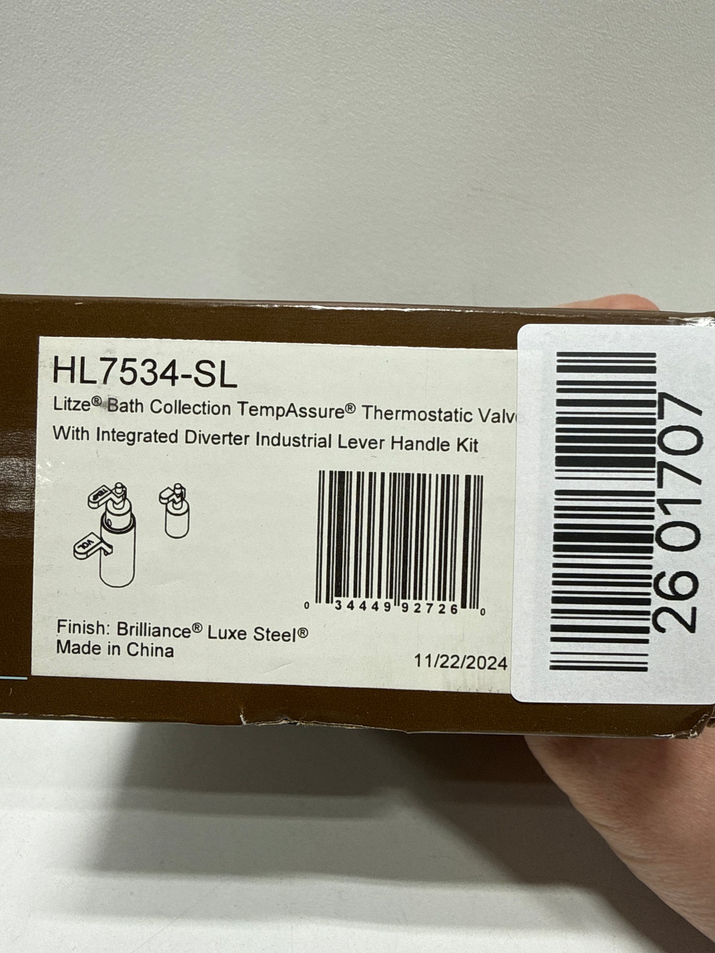 Brizo HL7534 Litze Handle Kit for Thermostatic Valve Trim with Integrated Diverter and Volume Control - Industrial Lever Handles Luxe Steel