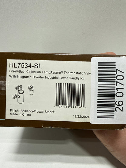 Brizo HL7534 Litze Handle Kit for Thermostatic Valve Trim with Integrated Diverter and Volume Control - Industrial Lever Handles Luxe Steel