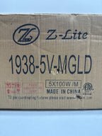 Z-Lite Bennington 36 Inch 5 Light Bath Vanity Light Bennington - 1938-5V-MGLD - Modern Contemporary