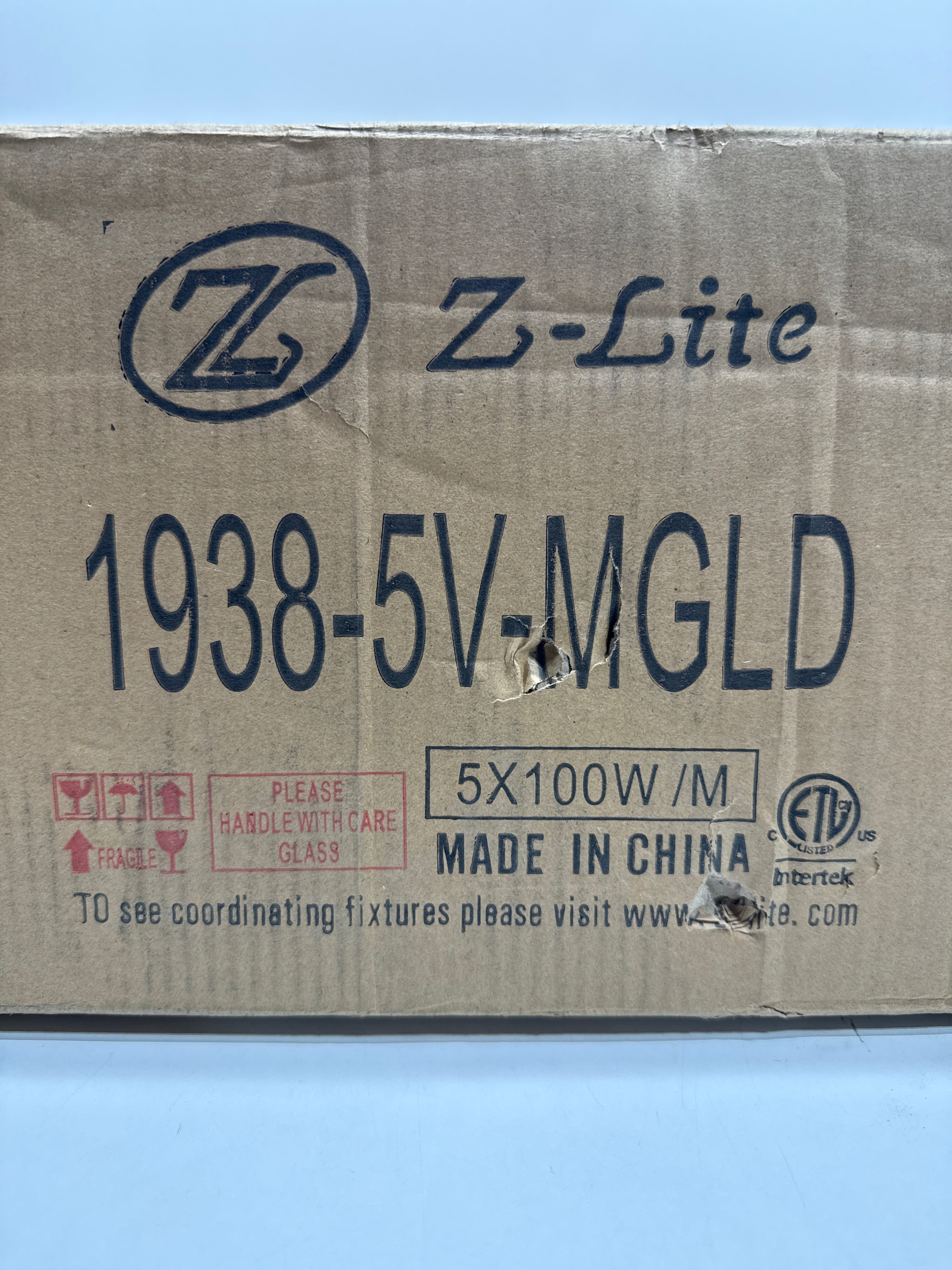 Z-Lite Bennington 36 Inch 5 Light Bath Vanity Light Bennington - 1938-5V-MGLD - Modern Contemporary