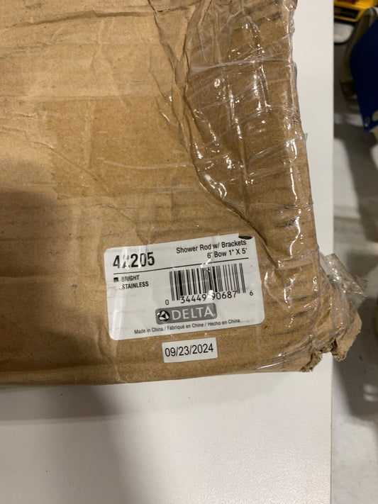 Delta: 1" X 5' Shower Curtain Rod with Brackets (6" Bow)